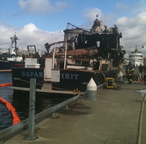 Image for article Fire destroys 32m vessel in Seattle